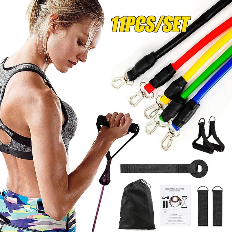 FlexFit Resistance Bands: Complete Gym Band Set