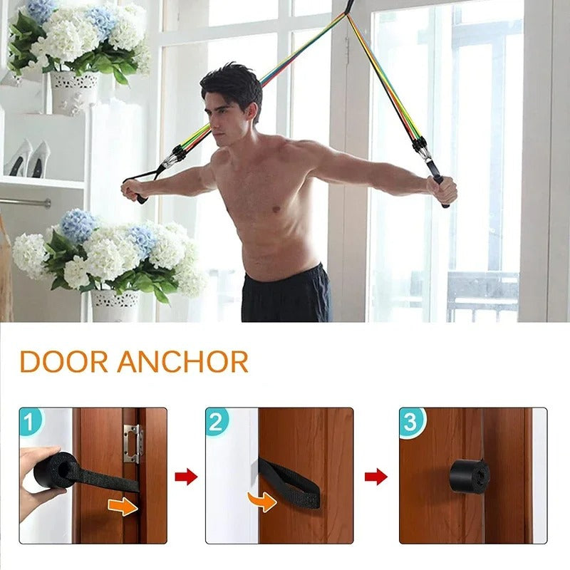 FlexFit Resistance Bands: Complete Gym Band Set