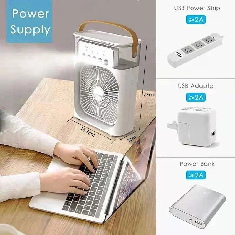 Portable Mini Air Cooler – Personal Space Cooler with USB & Water Tank